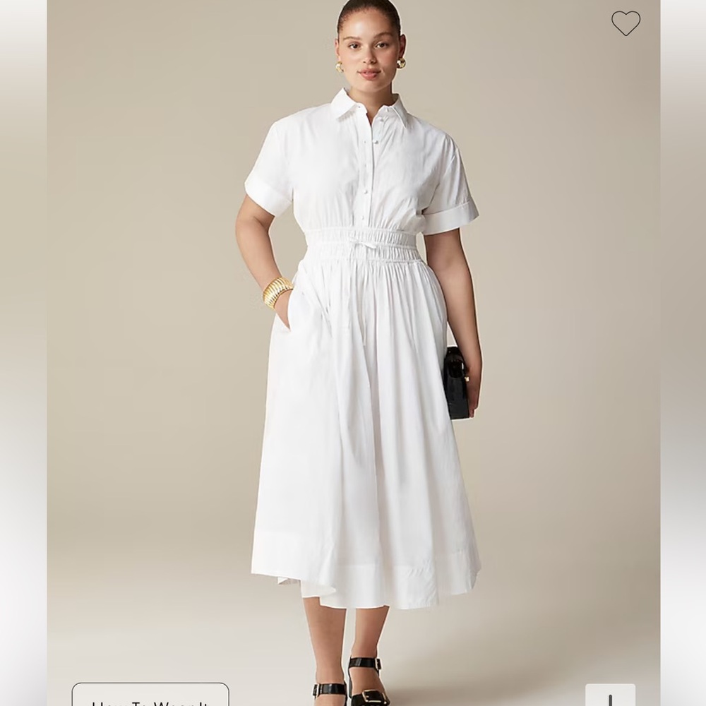 J. Crew White Midi Shirt Dress